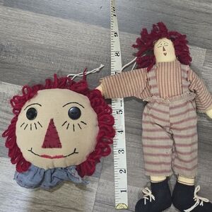 Rag Doll with Red Hair and Striped Outfit